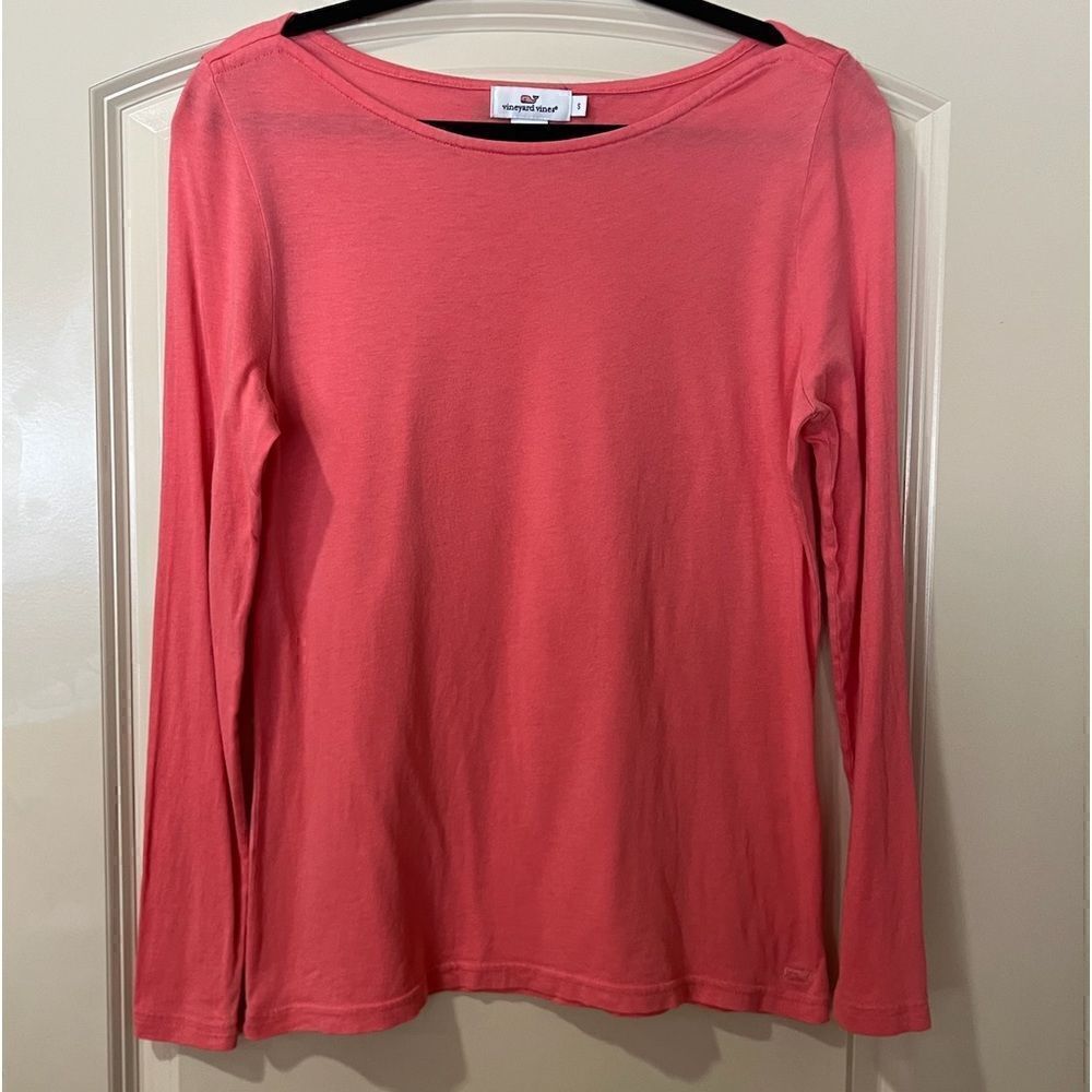 VINEYARD VINES Long Sleeve Scoop Neck Knit Top Coral Women’s Size Small